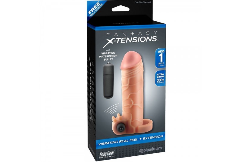 extension para el pene con vibrador real feel 1