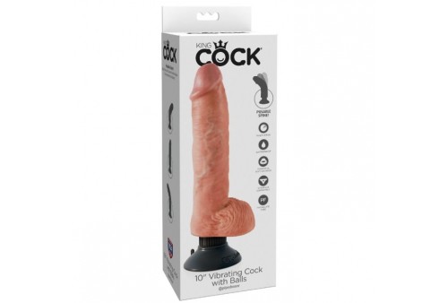 dildo vibrador king cock con testiculos 255 cm color carne