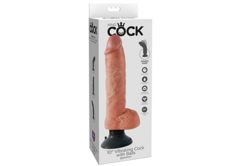 dildo vibrador king cock con testiculos 255 cm color carne