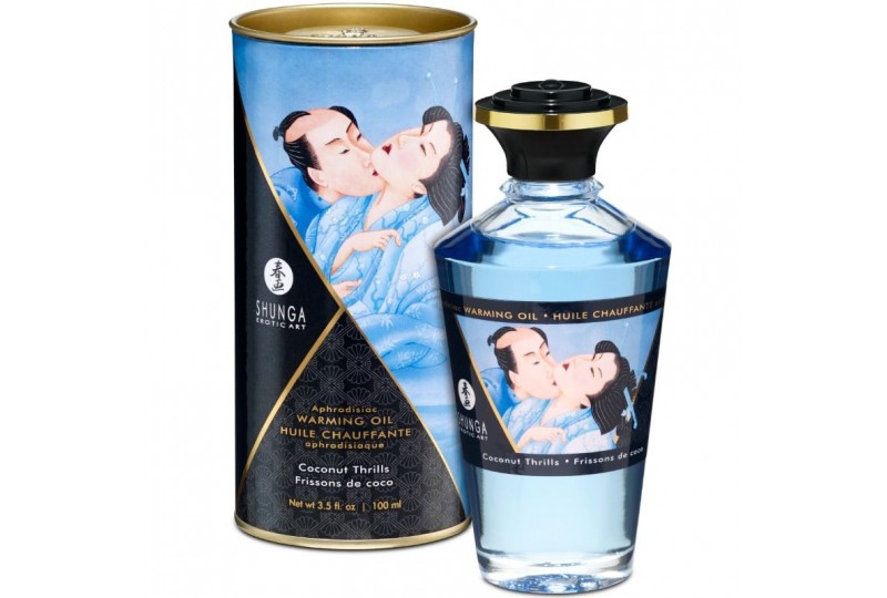 shunga aceite masaje efecto calor sabor coco 100 ml