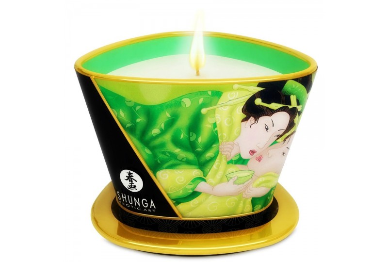 shunga mini caress by candelight vela masaje té verde 170ml
