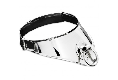 metal hard collar restriccion con anilla y candado 125 cm