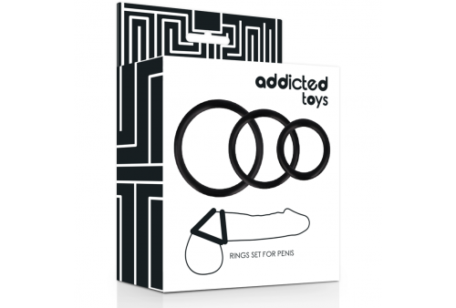 addicted toys set anillos pene negro