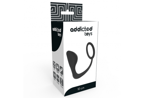 addicted toys plug anal con anillo pene negro