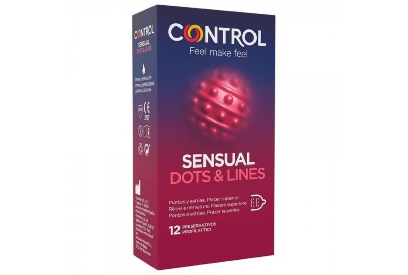 control sensual dots lines puntos y estrias 12 uds