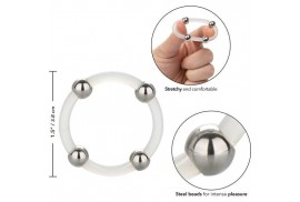 calex anillo de silicona con cuentas de acero talla l