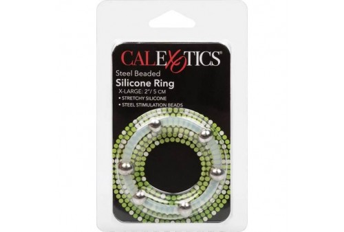 calex anillo de silicona con cuentas de acero talla xl