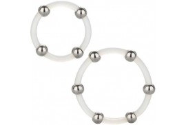calex kit de 2 uds anillo de silicona con cuentas de acero