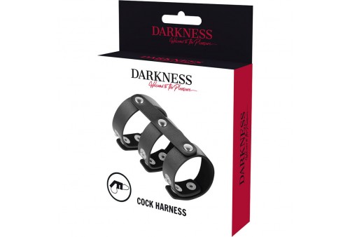 darkness anillo doble pene y testiculos ajustable leather