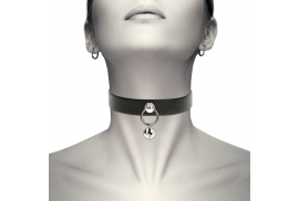 coquette collar cuero vegano accesorio woman cascabel