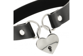 coquette collar cuero vegano accesorio corazón con llave