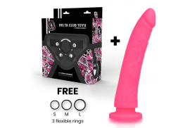 delta club toys arnes dildo rosa silicona medica 23 x 45 cm