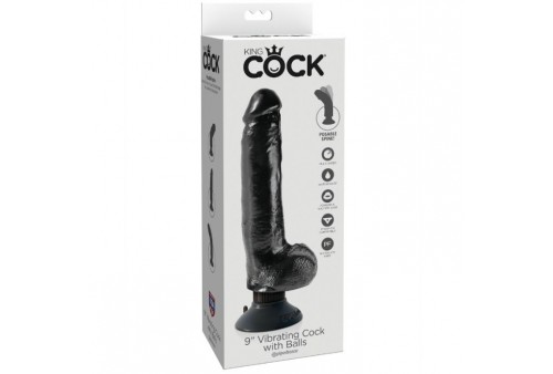 dildo vibrador king cock con testiculos 23 cm negro