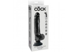dildo vibrador king cock con testiculos 23 cm negro