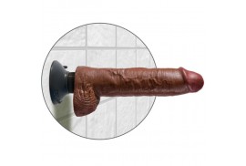 dildo vibrador king cock con testiculos 255 cm color marron