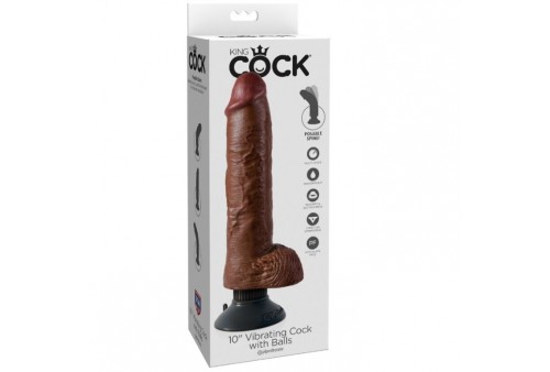 dildo vibrador king cock con testiculos 255 cm color marron