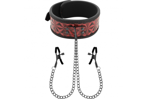 begme red edition collar con cadenas y pinzas pezones