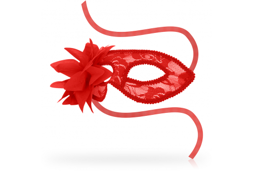 ohmama masks antifaz con encajes y flor rojo