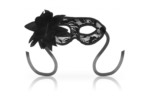 ohmama masks antifaz con encajes y flor negro