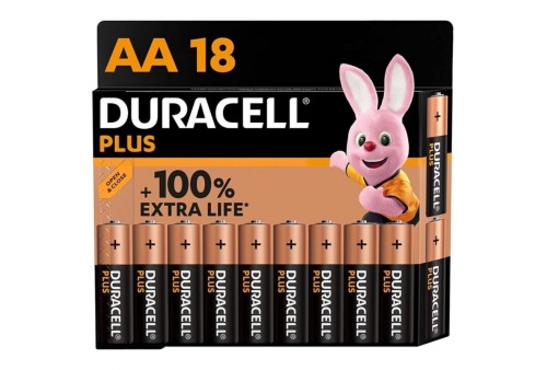 duracell plus power 100 pila alcalina aa lr6 blister18