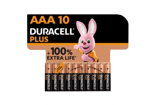 duracell plus power 100 alkaline battery aaa lr03 blister 10