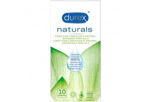 durex naturals preservativos finos con lubricante natural 10 uds