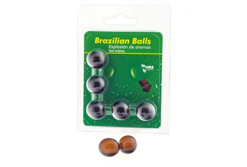 taloka brazilian balls gel íntimo chocolate 5 bolas