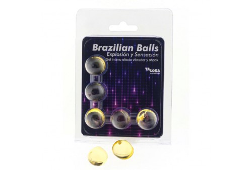 taloka brazilian balls gel excitante efecto vibración y shock 5 bolas