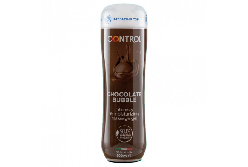control gel de masaje 3 en 1 chocolate bubble 200 ml