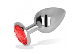 ohmama plug anal con cristal rojo 9 cm