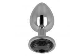ohmama plug anal con cristal negro 7 cm