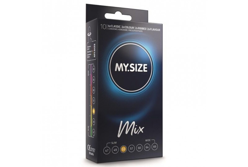 my size mix preservativos 53 mm 10 unidades