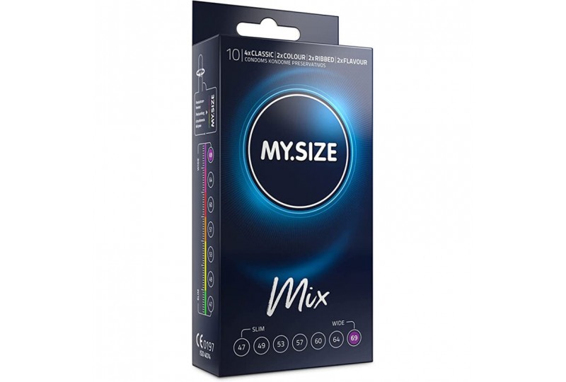 my size mix preservativos 69 mm 10 unidades
