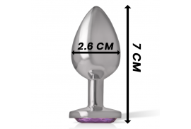 intense plug anal metal con cristal violeta talla s