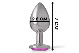 intense plug anal metal con cristal rosa talla s