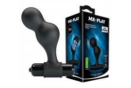 mr play plug anal vibrador de silicona negro
