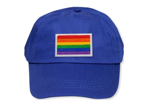 pride gorra azul con la bandera lgbt