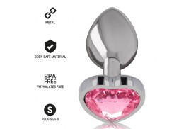 intense plug anal metal aluminio corazón rosa talla s