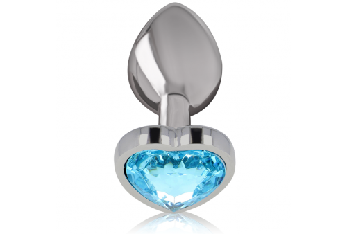intense plug anal metal aluminio corazón azul talla s