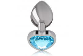 intense plug anal metal aluminio corazón azul talla s