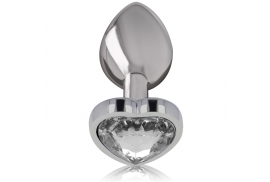 intense plug anal metal aluminio corazón blanco talla s