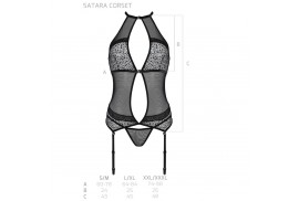 passion satara corset erotic line negro s m