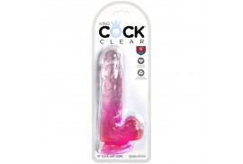 king cock clear pene realistico con testiculos 135 cm rosa