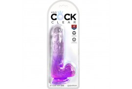 king cock clear pene realistico con testiculos 135 cm morado