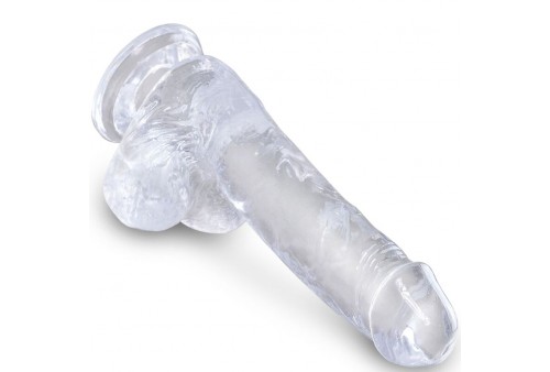 king cock clear pene realistico con testiculos 135 cm transparente