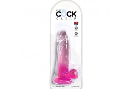 king cock clear pene realistico con testiculos 152 cm rosa