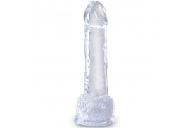 king cock clear pene realistico con testiculos 152 cm transparente
