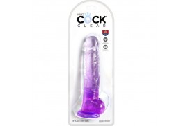 king cock clear pene realistico con testiculos 165 cm morado