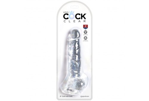 king cock clear pene realistico con testiculos 165 cm transparente