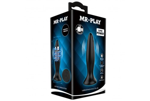 mr play plug anal vibrador negro recargable